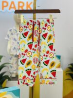Fruit Fiesta Linen Nightwear Set- Sky Blue - Image 3