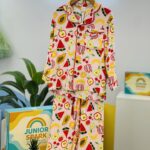 Fruit Fiesta Linen Nightwear Set- Pink