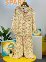 Berry Avocado Linen Nightwear Set