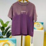 Purple Mist Fade Urban Drop Shoulder Cotton T-Shirt