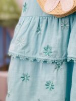 Aqua Daisy Girls Dress with Bag - Image 5