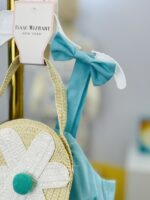 Aqua Daisy Girls Dress with Bag - Image 4