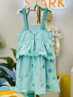 Aqua Daisy Girls Dress with Bag - Image 2